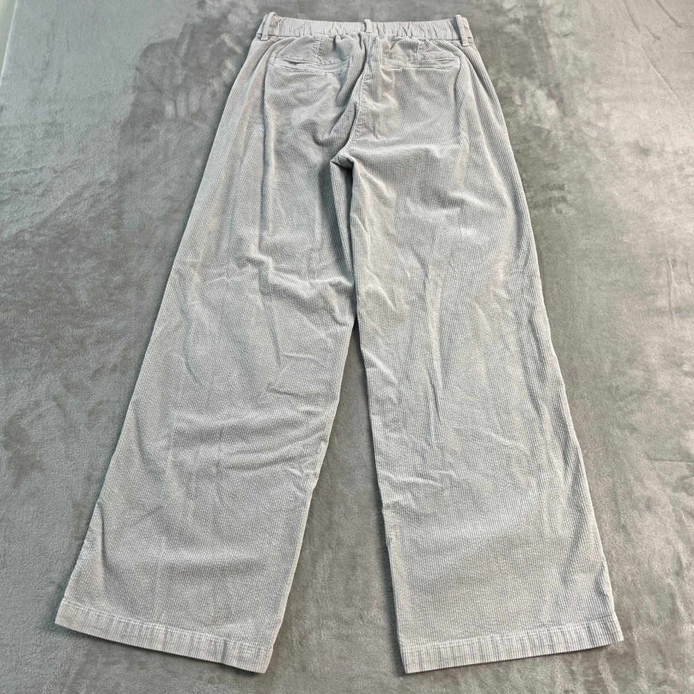 American Eagle Wide Leg Trouser Corduroy Pants Gray Stretch Womens 0 Reg Baggy